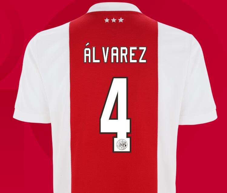 2021/22 Ajax Home Kit Soccer Jersey with Álvarez 4 printing